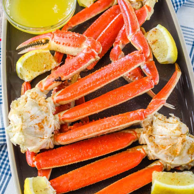 Delicious crab legs preparation