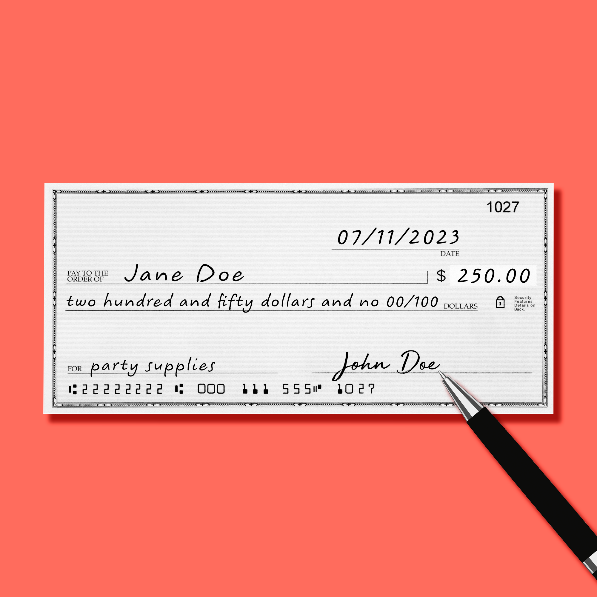 How to write a check