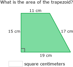 Diagram showing how to find the area of a trapezoid