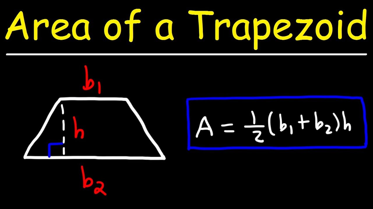 Step-by-step illustration for calculating area of trapezoid